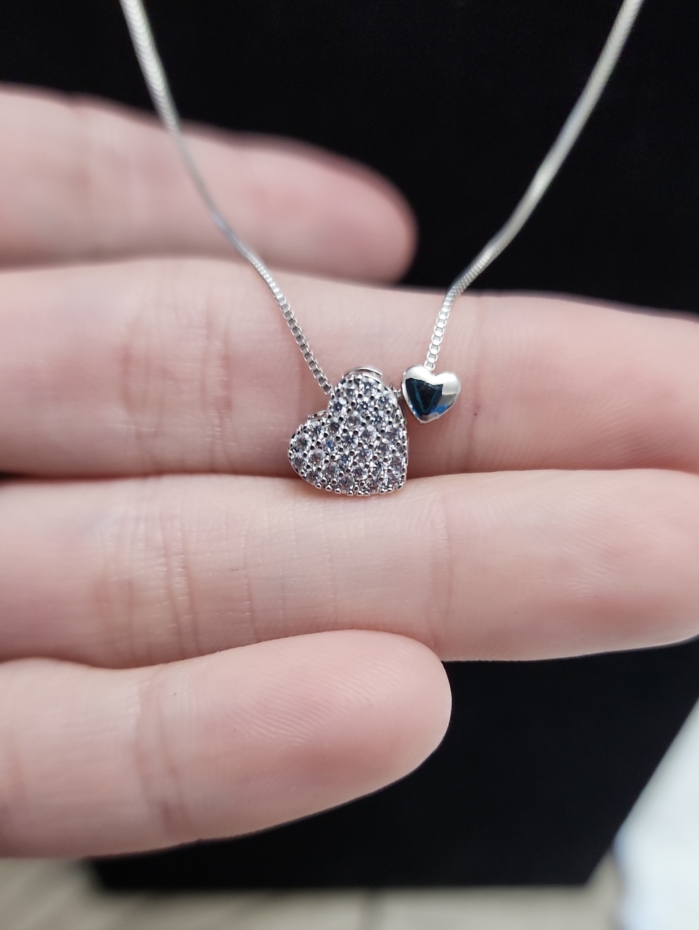 1pc Fashionable Minimalist Versatile Heart Shaped Copper Rhinestone Pendant